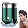 2024 New Upgrade Pocket Shaver USB Mini Shavers for Men, Electric Mini Portable Razor, Rechargeable Waterproof Compact Electric Shaver, Double Head Razor, for Home Car Travel (Green) view 1