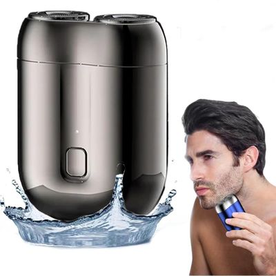 2024 New Upgrade Pocket Shaver USB Mini Shavers for Men, Electric Mini Portable Razor, Rechargeable Waterproof Compact Electric Shaver, Double Head Razor, for Home Car Travel (Black)