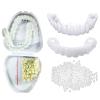 False teeth set,2 Pairs Fake Teeth Teeth Denture False Teeth on Dentures for Men and Women Fake Teeth Veneers, Upper & Lower Teeth view 1