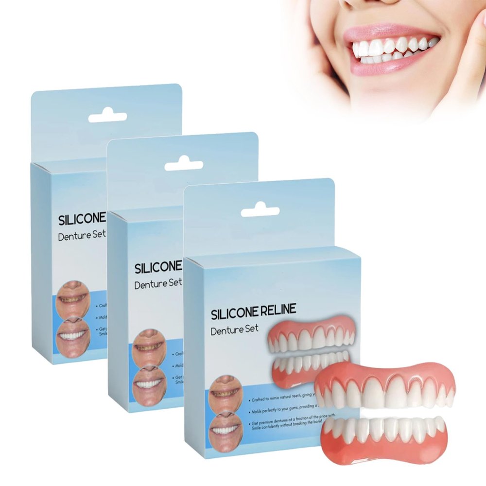 Silicone Reline Denture Set, Denture Silicone Reline Kit, Silicone Denture Reliner Kit, Denture Reline Kit, Silicone Dentures (3sets)