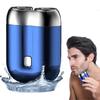 2024 New Upgrade Pocket Shaver USB Mini Shavers for Men, Electric Mini Portable Razor, Rechargeable Waterproof Compact Electric Shaver, Double Head Razor, for Home Car Travel (Blue) view 1