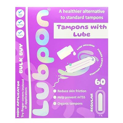 60 Smooth Organic Regular TAMPONS, and a Specially Formulated Tampon LUBE, Bulk Buy ~5 Months Supply (LUBPON Tampon Kit, 60 Regular)