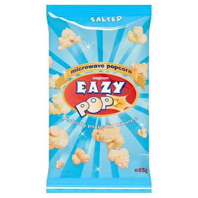 Easypop Salted Microwave Popcorn 85g (8 Pack) | Delicious Fluffy & Popcorn | Perfect for Movie Nights & Snacking | Salted Flavor for a Classic Taste | Pops in Minutes in the Microwave