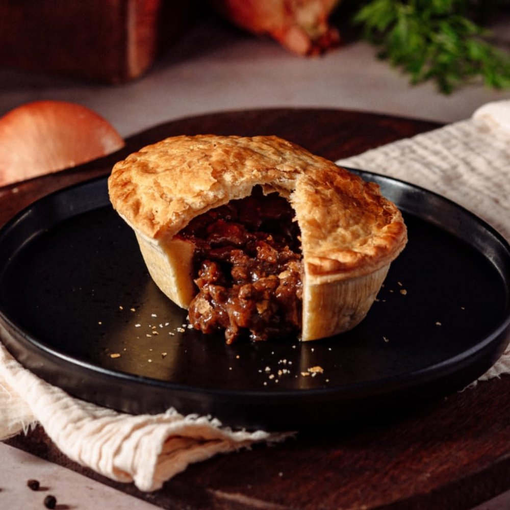 Chip Shop Pie  6 Oval Minced Beef & Onion Pies, Golden Flaky Crust  Classic British Comfort Food  Family-Owned Since 1936  Home Delivered
