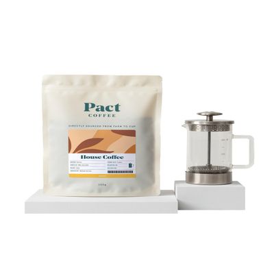 Pact Coffee House Coffee Ground (250g) + Barista & Co 3-cup Cafetire