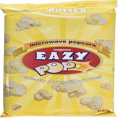 Easypop Butter Flavoured Microwave Popcorn 85g (Pack of 8) | Quick, Delicious, and Buttery Snack | Convenient Microwave-Ready Packs | Perfect for Movie Nights & Parties | Pops in Minutes