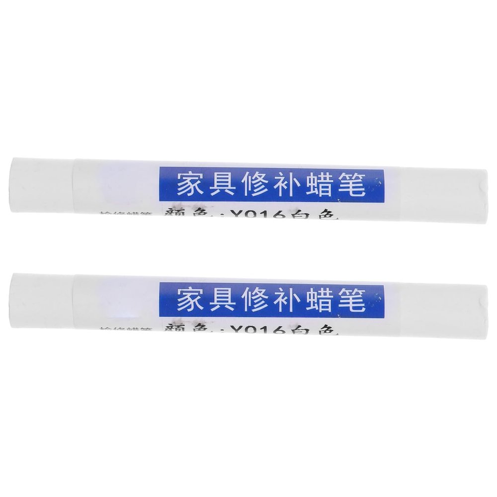 MOLUCKFU Furniture Repair Markers White Wax Material Pens 2pcs for Wooden Furniture Scratch Repair and Filling Holes Suitable for Repairing Wooden Surfaces and Floors