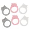 NULYLU 6pcs Portable Mini Silicone Ring Toothbrushes Soft Bristles for Travelers Hikers in White Grey and Pink Compact Travel Toothbrush Set for Outdoor Hiking and Daily Oral Care view 1