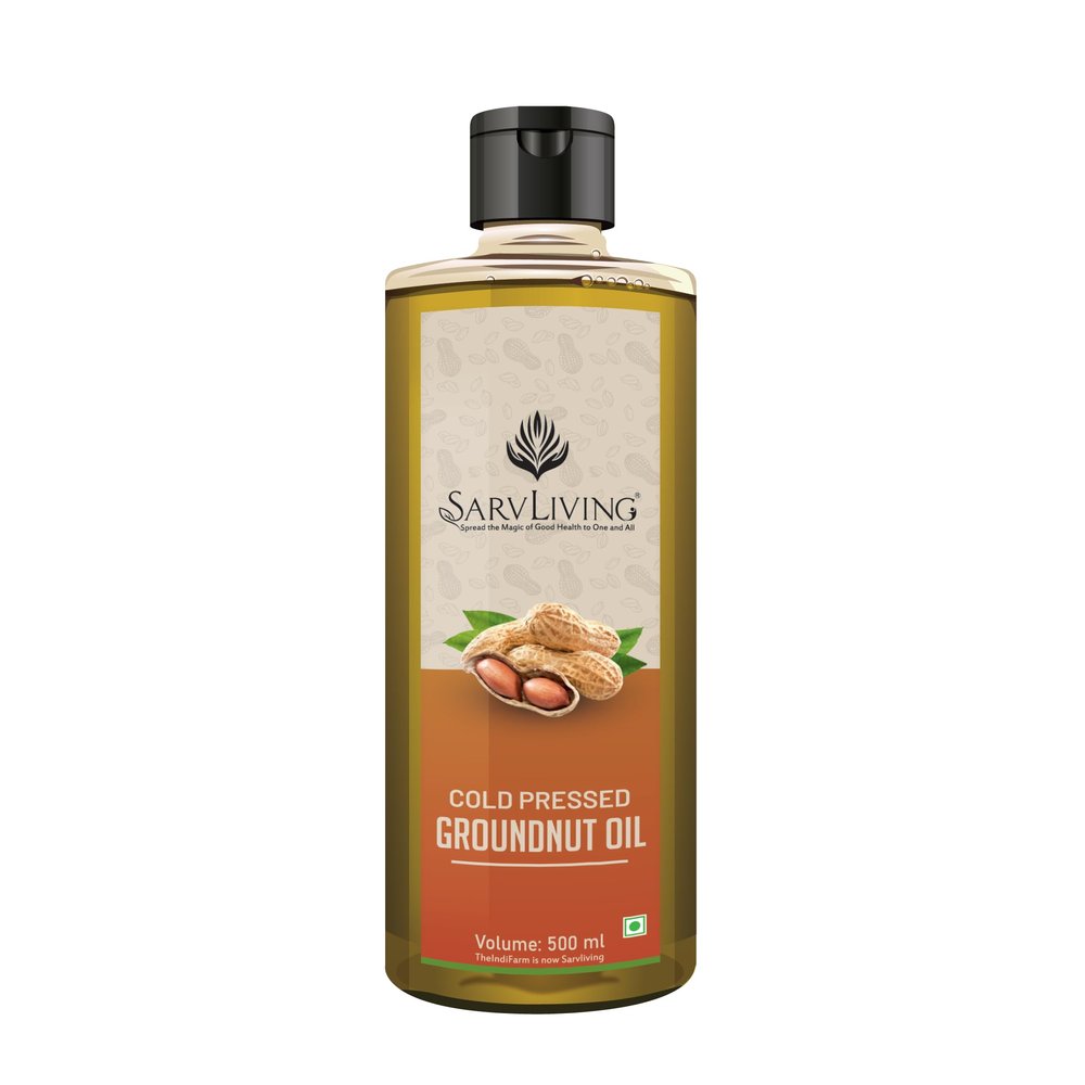 Cold Pressed Groundnut Oil, 500 ml, Pure & Natural | Preservative Free | Premium Quality | Cooking Oil | Peanut Oil | Healthy Oil |