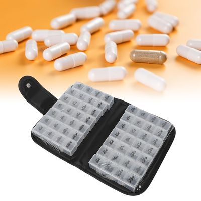 14 Pcs Weekly Monthly Pill Organizer, Big Compartment Pill Case, 7 Day Pill Boxes and Organizer for Fish Oil Vitamin Supplement Storage