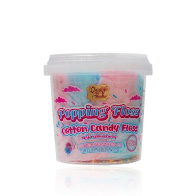 Candy Paradise Cotton Candy, Fluffy & Popping Floss Cotton Candy Floss (50g, Popping Strawberry & Tutti-Frutti)