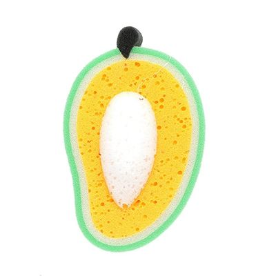 Lovely Fruit Sponge, Dish Washing Cleaning Cloth Scouring Pad Household Kitchen Tool Fruit Shaped Kitchen Sponges for Washing Dishes (Mango)