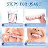 Brigtviee Silicone Reline Denture Set, 2 Pair of Snap-On Dentures Set Upper & Lower,Veneers Snap in Teeth Teeth Comfort Fit, for Men Women with Bad Teeth view 3