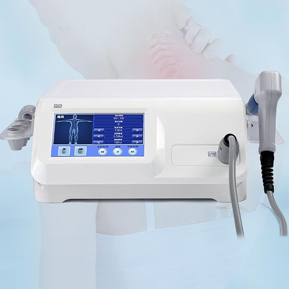 Body Massager Pneumatic Extracorporeal Shockwave Therapy Machine Shock Wave Health Care Physiotherapy ED Treatment Massage with 5 Massage Heads