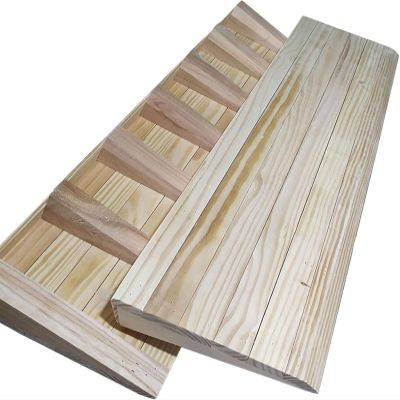 Wood Threshold Ramp for Doorways 6 Inch Rise Portable Wheelchair Ramp Non Slip Curb Entry Ramp for Walker Bike Scooter Supports up to 660lbs 15.7x15.3x6in