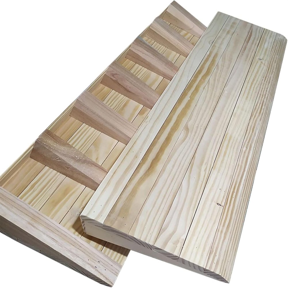 Wood Threshold Ramp for Doorways 6 Inch Rise Portable Wheelchair Ramp Non Slip Curb Entry Ramp for Walker Bike Scooter Supports up to 660lbs 15.7x15.3x6in