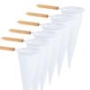 uxcell 6Pcs Coffee Pour Over Filters, Flannel Cloth Filter Bags with Wood Handle, Reusable Handmade Coffee Sock Strainer, White view 1
