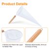 uxcell 6Pcs Coffee Pour Over Filters, Flannel Cloth Filter Bags with Wood Handle, Reusable Handmade Coffee Sock Strainer, White view 3