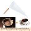 uxcell 6Pcs Coffee Pour Over Filters, Flannel Cloth Filter Bags with Wood Handle, Reusable Handmade Coffee Sock Strainer, White view 4