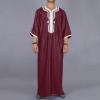 Foweknow Men's Islamic Clothing Muslim Arabic Dubai Middle East Robe Shirt Embroidery Patchwork Ethnic Style Long Sleeve Shirt Elegant Streetwear Outwear Functional Shirt, red, XL view 2