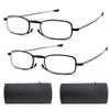 2 Pairs Folding Reading Glasses +2.0, Blue Light Blocking Reader Magnify Compact Small Portable Presbyopic Glasses With Flip Case, Black Readers Anti Blue Reading Glasses Pocket Size for Men and Women view 1