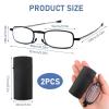 2 Pairs Folding Reading Glasses +2.0, Blue Light Blocking Reader Magnify Compact Small Portable Presbyopic Glasses With Flip Case, Black Readers Anti Blue Reading Glasses Pocket Size for Men and Women view 3