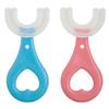 XUKZIMA 2 Pcs Kids Toothbrushes U Shaped Toothbrush 360All-Round Cleaning Silicone Teeth Brush for Kids 2-6Years (Blue and Pink) view 1