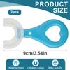 XUKZIMA 2 Pcs Kids Toothbrushes U Shaped Toothbrush 360All-Round Cleaning Silicone Teeth Brush for Kids 2-6Years (Blue and Pink) view 2