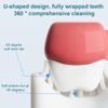 XUKZIMA 2 Pcs Kids Toothbrushes U Shaped Toothbrush 360All-Round Cleaning Silicone Teeth Brush for Kids 2-6Years (Blue and Pink) view 4