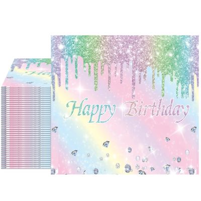 40PCS Happy Birthday Napkins for Rainbow Birthday Decorations 2-ply Disposable Rainbow Napkin Birthday Napkin for Women Girl,Wedding, Baby Shower Party Decorations Supplies