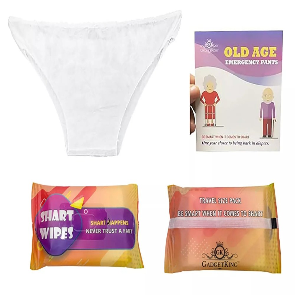 EMERGENCY PANTS SHART WIPES GIFT FOR HIM HER BOYFRIEND ADULT 40TH 50TH 60TH RETIREMENT OLD AGE RUDE FUN FUNNY PRANK BIRTHDAY SECRET SANTA CHRISTMAS STOCKING FILLER LADIES GRANDDAD WIFE HUSBAND PRESENT