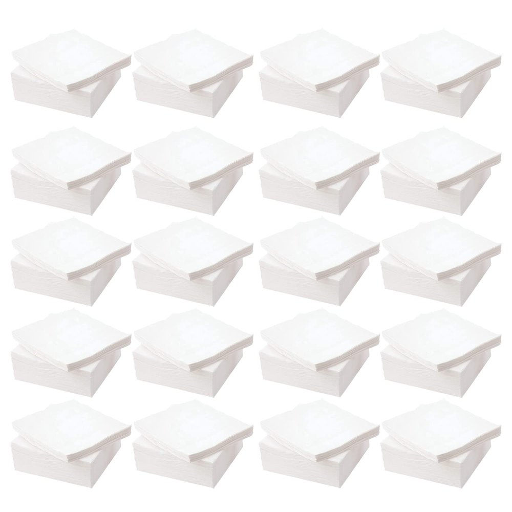 5000 Sheets White Square Tissue Napkin 1 Ply Disposable Strong Tissue Paper for Parties Events & Catering Soft & Absorbent Serviettes Ideal for Table Settings Home & Restaurant Lunch Dinner or Buffets
