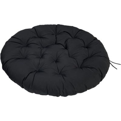 Rattan Round Chair Cushion 10cm Thick Padded Seat Cushion for Garden Swivel Armchair Floral Design Noir 100x100cm
