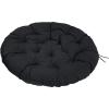 Rattan Round Chair Cushion 10cm Thick Padded Seat Cushion for Garden Swivel Armchair Floral Design Noir 100x100cm view 1