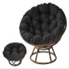 Rattan Round Chair Cushion 10cm Thick Padded Seat Cushion for Garden Swivel Armchair Floral Design Noir 100x100cm view 2