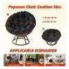 Rattan Round Chair Cushion 10cm Thick Padded Seat Cushion for Garden Swivel Armchair Floral Design Noir 100x100cm view 3