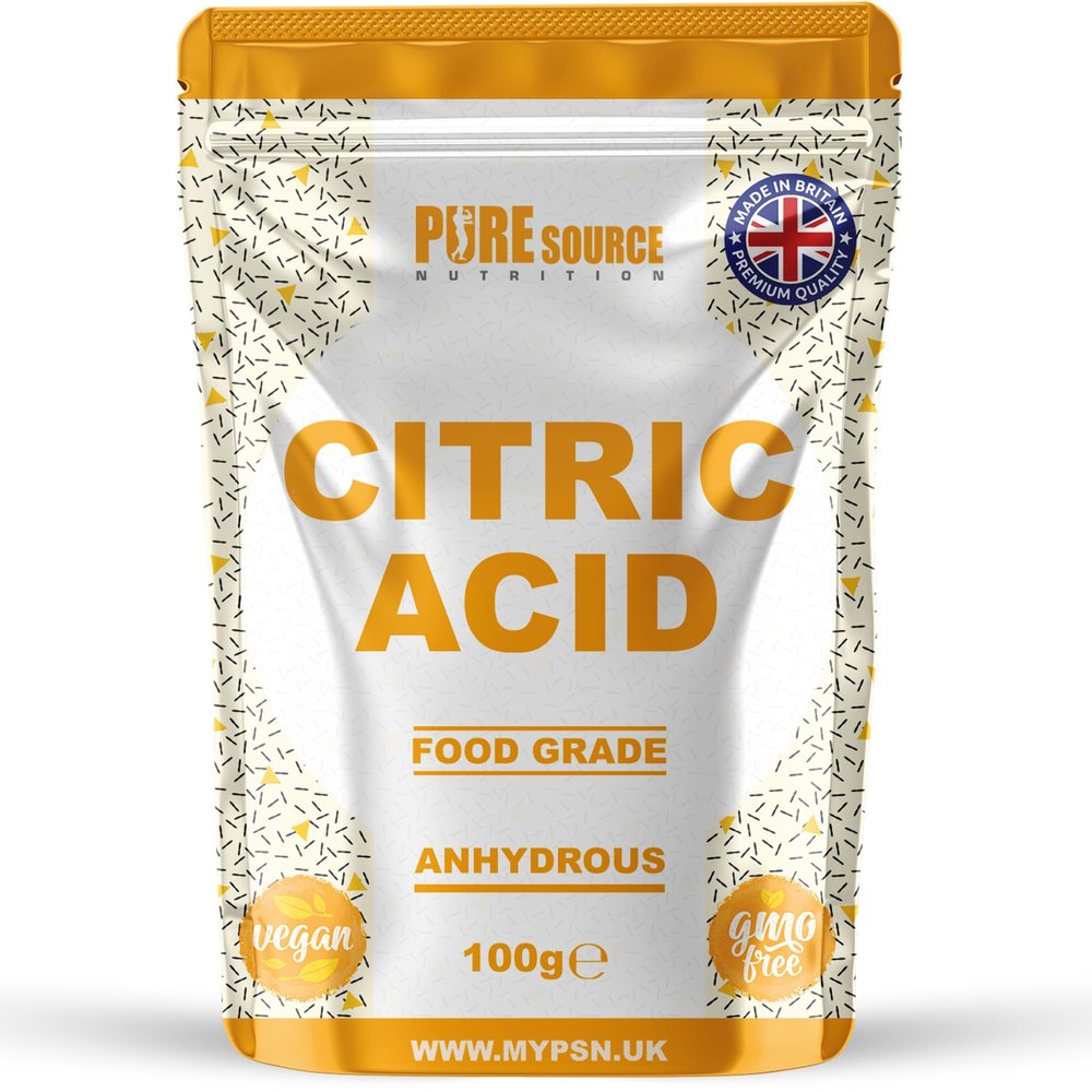 Pure Source Nutrition Citric Acid Bath Bombs, Food Flavouring, Preserving, Cleaning & Descaling | 100% Pure | for Organic Production, GMO Free (100g)