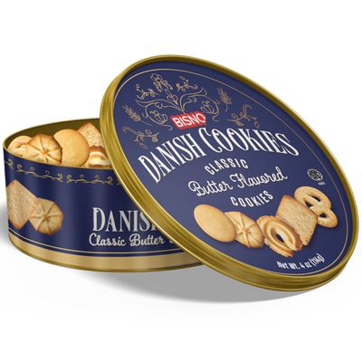 Bisno Danish Cookies - Assorted Butter Flavoured Cookies - Perfect for Gifting - Kosher Certified - 3 x 114gr