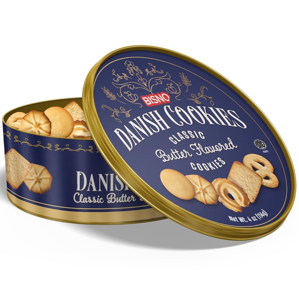 Bisno Danish Cookies - Assorted Butter Flavoured Cookies - Perfect for Gifting - Kosher Certified - 3 x 114gr