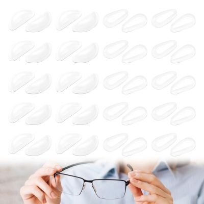 10 Pairs Glasses Nose Pads, Clear Nose Pads for Glasses Glasses Nose Pads Silicone Spectacle Nose Pads Anti Slip Silicone Nose Pads for Glasses Stop Glasses Slipping Down Nose