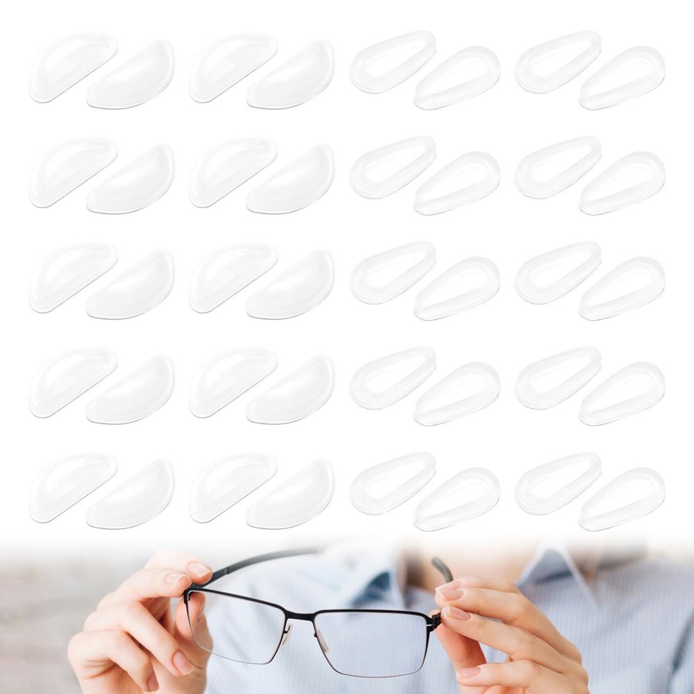 10 Pairs Glasses Nose Pads, Clear Nose Pads for Glasses Glasses Nose Pads Silicone Spectacle Nose Pads Anti Slip Silicone Nose Pads for Glasses Stop Glasses Slipping Down Nose