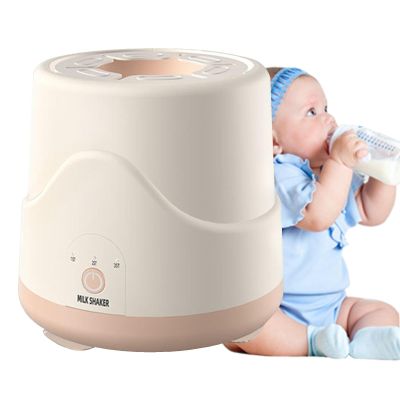 Baby Milk Bottle Shaker, Baby Formula Mixers, Baby Electric Milk Shaker,Rechargeable Non-Slip Baby Milk Bottle Shaker, Baby Supplies for Outdoor Indoor Travel (White, Pink)