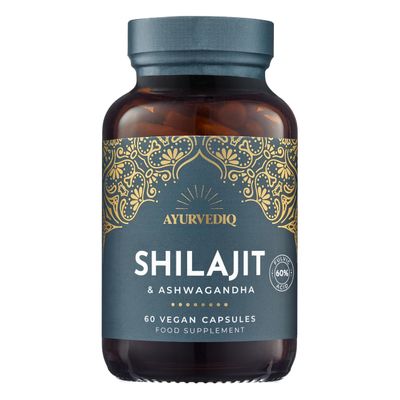 Ayurvediq Wellness Pure Shilajit and Organic Ashwagandha - Himalayan Shilajit with Ashwagandha High Strength Capsules - Ayurveda Products