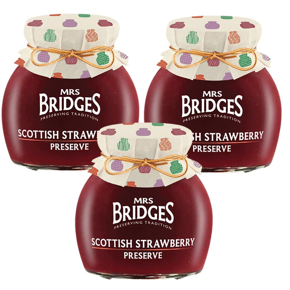 Mrs Bridges - Scottish Strawberry Preserve - 340g - Pack of 3