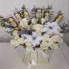 Chocolate Bouquet Cream2 Silk Flowers Gift Hamper view 1