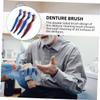 Didiseaon 8pcs Ergonomic Handle Denture Cleaning Brush Double Sided Soft Toothbrush for Denture view 4