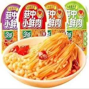 Fresh and spicy enoki mushroom,mixed noodles,chopped chili Enoki mushroom, snack food,side dishes,spicy snack,Chinese specialty food,vegetable pickles (spicy,250g)