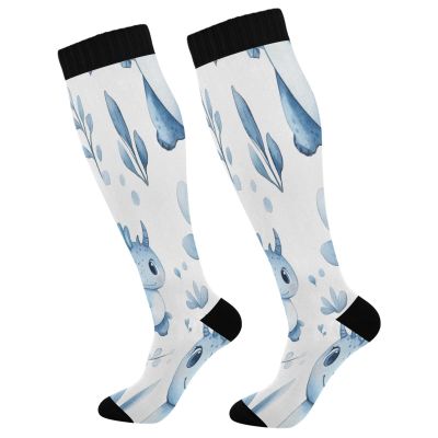 SKYSHU Cartoon Dragon Compression Socks for Women Men(1 Pair), Non-Slip Circulation Knee High Stockings Long Tube Stocking for Running Cycling Travel Nurse Medical,20-30 mmHg