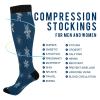 SKYSHU Blue Snowflake Compression Socks for Women Men(1 Pair), Non-Slip Circulation Knee High Stockings Long Tube Stocking for Running Cycling Travel Nurse Medical,20-30 mmHg view 4