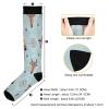 SKYSHU Christmas Deer Compression Socks for Women Men(1 Pair), Non-Slip Circulation Knee High Stockings Long Tube Stocking for Running Cycling Travel Nurse Medical,20-30 mmHg view 3